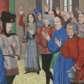 Illustrasjon av lordene som hyller hertugen og hertuginnen i Bretagne