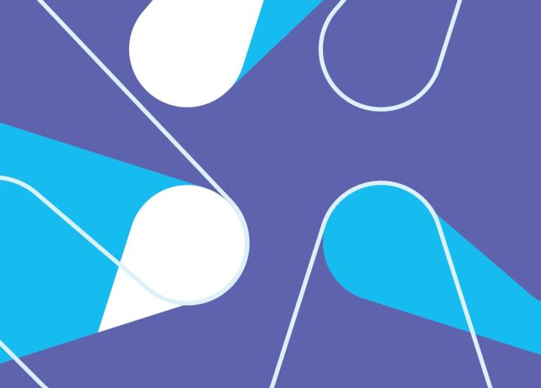 Forsideillustrasjon Tidsskrift for kjønnsforskning 4-24 i bølgende former i blått, hvitt og lilla, utsnitt av Kildens K-logo